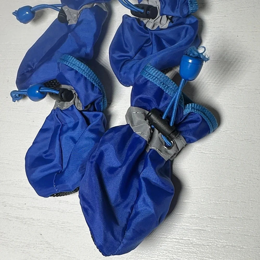 Blue Dog Booties with Adjustable Drawstrings